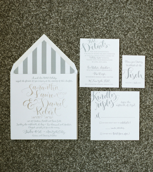 Silver and White Wedding Stationery