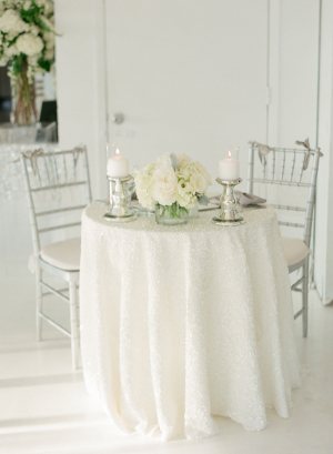 Sweetheart Table in Silver and White