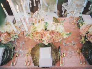 Wedding Centerpiece in Pink and Gold