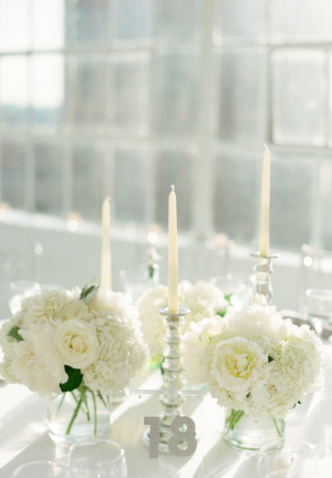 White and Silver Centerpiece