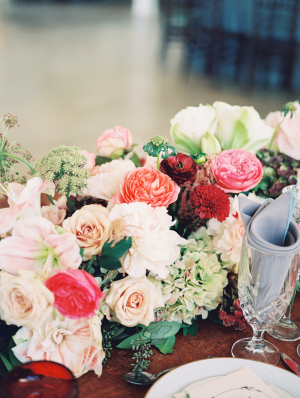 Blush and Red Wedding Flowers
