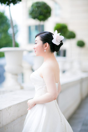 Bride with Silk Hair Flower