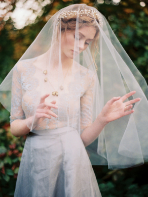 Emily Riggs Gown and Melinda Rose Design Headpiece