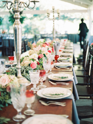 Estate Tables with Pink Flowers