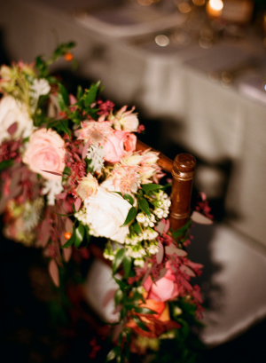 Flower Garland on Wedding Chair
