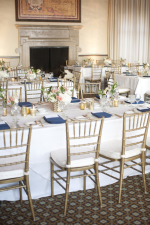 Gold and Blue Wedding Reception