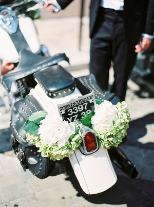 Motorcycle with Floral Garland