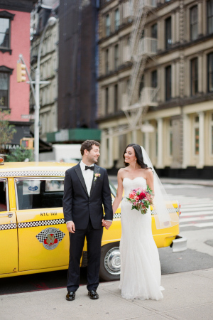 NYC Taxi Wedding Photo