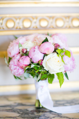 Pink and Ivory Peony Bouquet