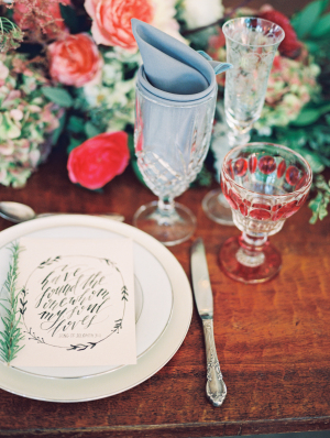 Place Setting in Red and Green
