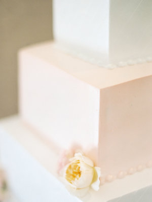 Square Watercolor Wedding Cake