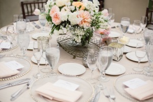 Taupe and Blush Centerpiece