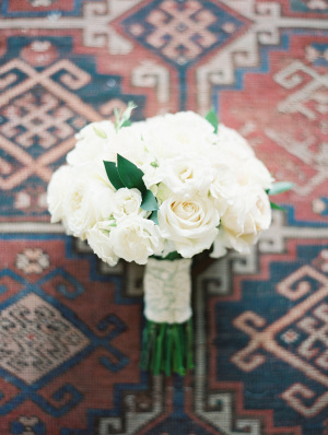 White Rose Bouquet By Peony Plum