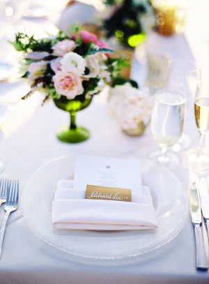 White and Pale Pink Wedding Table