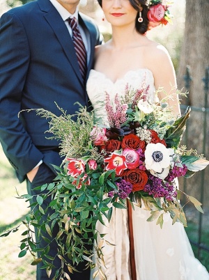 Bouquet in Crimson and Burgundy