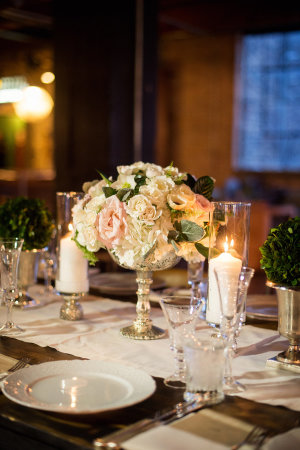 Centerpiece of Ivory and Blush