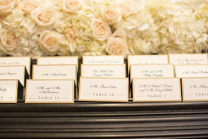 Escort Card Table Lined with Flowers
