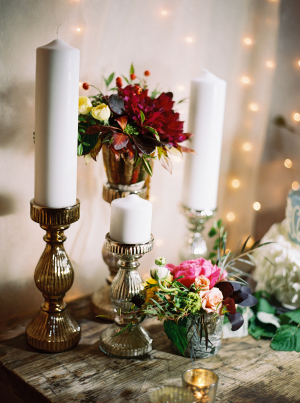 Fall Wedding Flowers and Candles