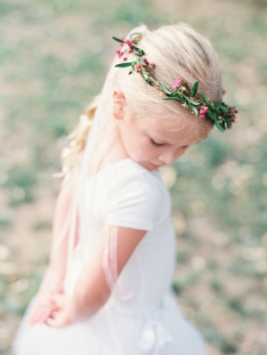 Flower Girl with Floral Wreath