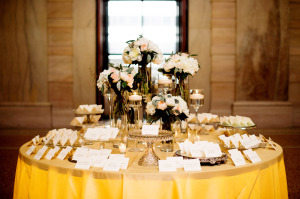 Gold and Ivory Escort Card Table
