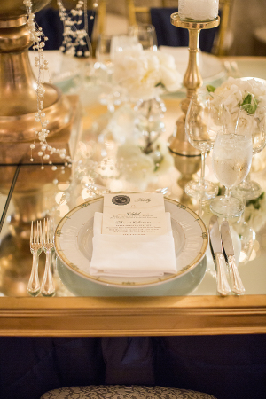 Gold and White Wedding Table