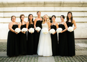 Black Strapless Bridesmaids Dresses