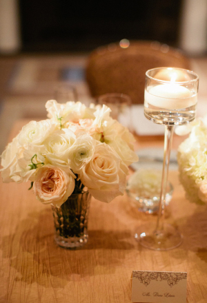 Blush and Ivory Rose Centerpiece