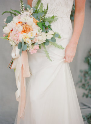 Bouquet with Peach Ribbon