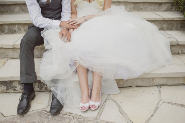 Bride in Pink Peep Toes