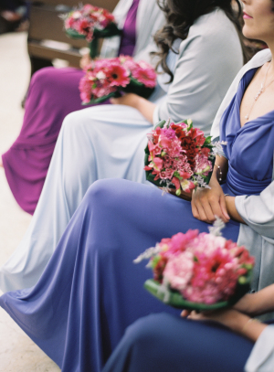 Bridesmaids in Shades of Purple
