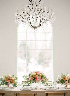 Centerpieces in Peach and Pink