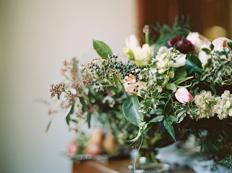Green and Garnet Wedding Flowers