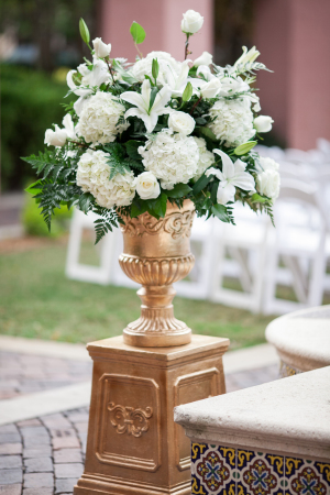 Ivory Rose and Hydrangea Tall Centerpiece