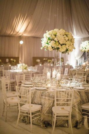 Ivory and Silver Wedding Reception