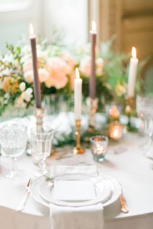 Neutral Centerpiece with Taper Candles