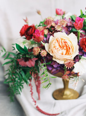 Peach and Plum Wedding Flowers