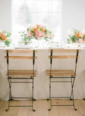 Rustic Chairs at Classic Wedding Table