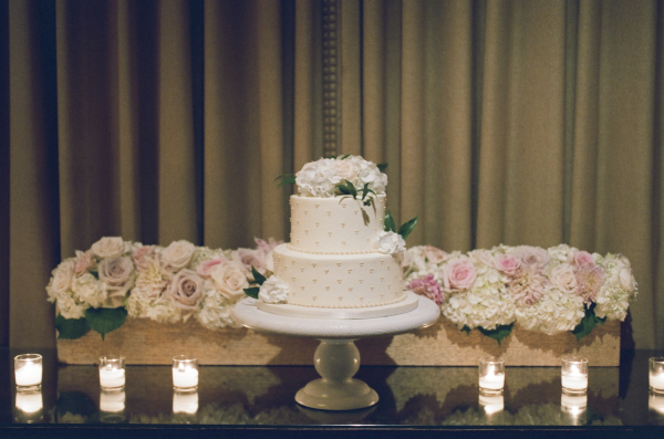 Wedding Cake Table with Roses