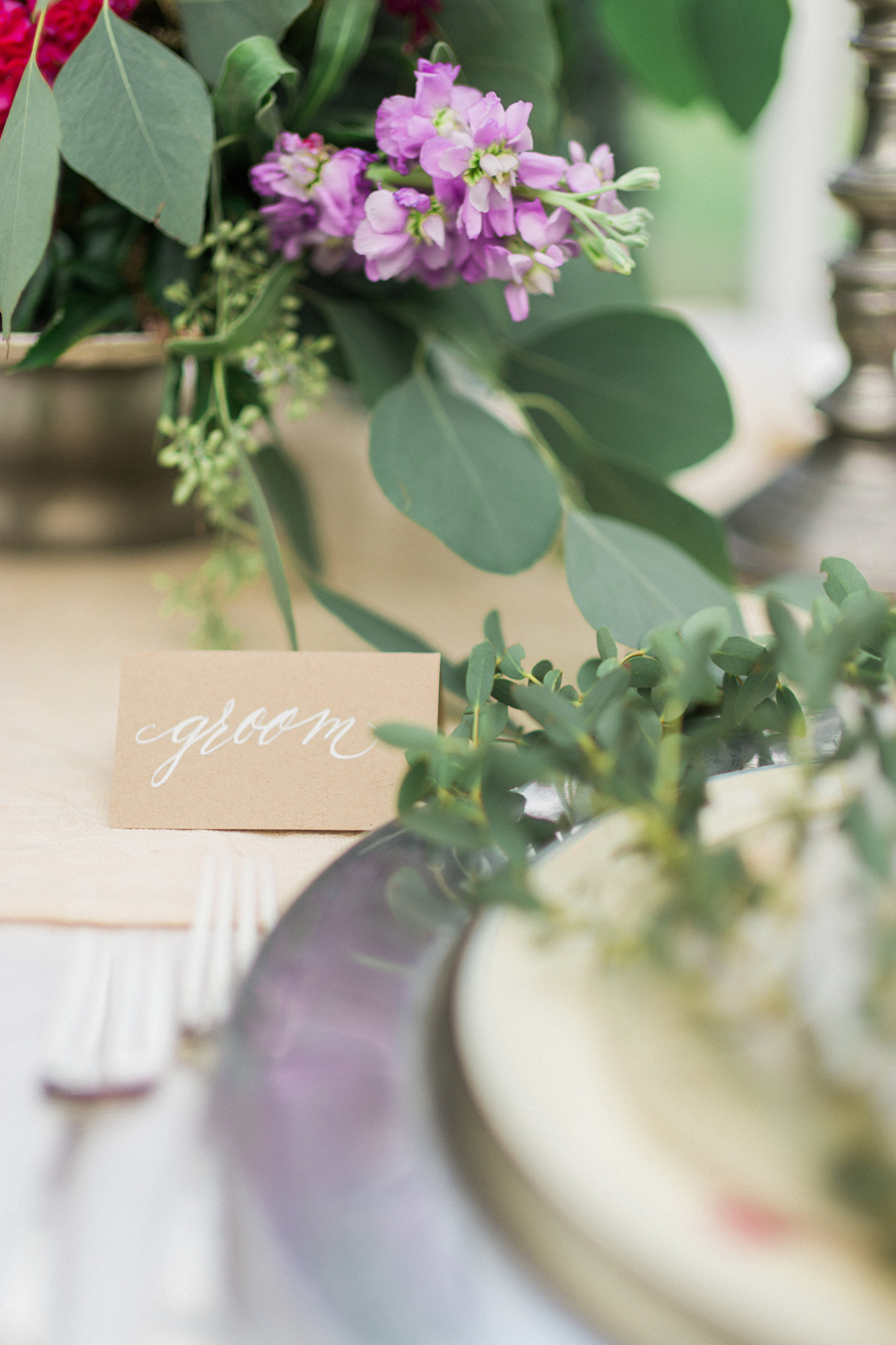 White Calligraphy Place Cards
