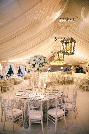 White and Ivory Tented Wedding Reception