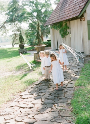 Flower Girls with Ribbon Wands