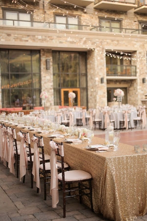 Gold and Pink Outdoor Reception