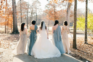 Ivory and Cornflower Blue Bridesmaids