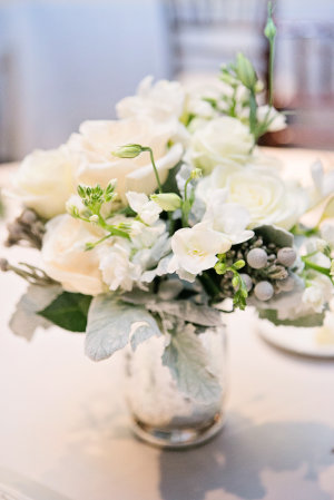 Ivory and Gray Centerpiece