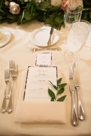 Ivory and Green Place Setting