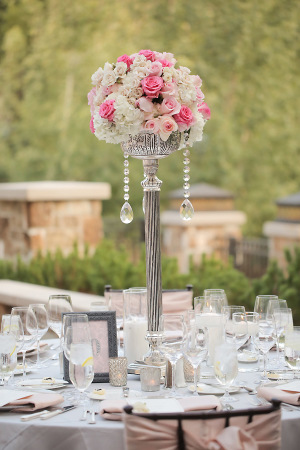 Pink and Silver Centerpiece