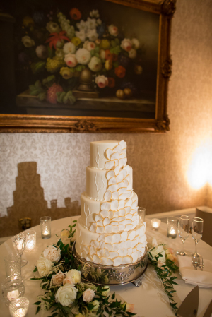 Wedding Cake with Sugar Flower Leaves