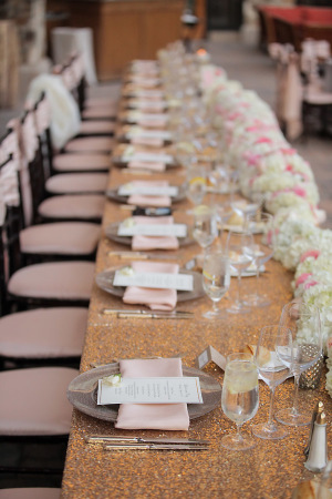 Wedding with Gold Sequin Tablecloths