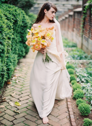 Bride with Apricot Bouquet
