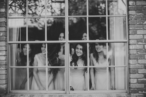Bridesmaids in Window